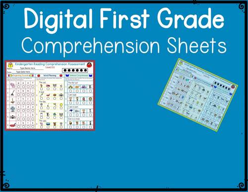 Digital Kindergarten Monthly Reading Comprehension Assessments & Data ...