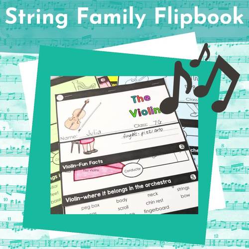 String Family Music Flipbook by Jooya Teaching Resources TPT