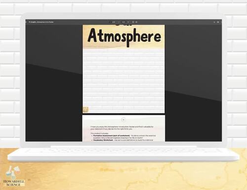 Atmosphere Introduction Packet | Vocabulary, Research, & Graphing Activity