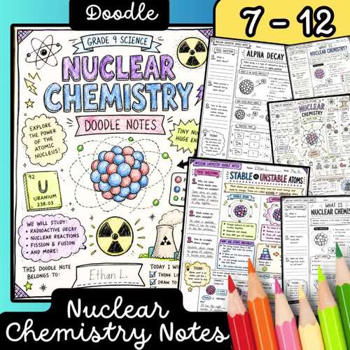 Nuclear Chemistry Doodle Notes | Nuclear Notes Science Grade 8, 9, 10 ...