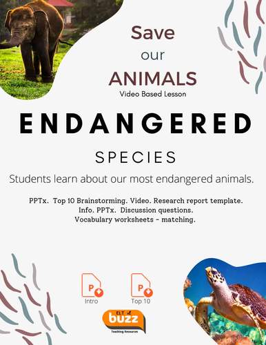 Endangered Animals. Reader. PPTx. Online Quiz. Lesson Materials.