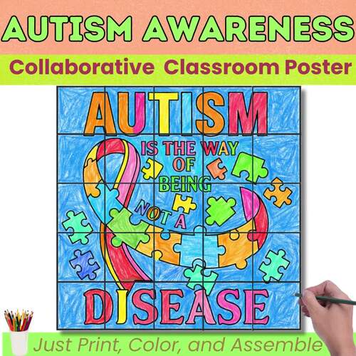Autism Awareness Month Collaborative Poster | April Bulletin Board