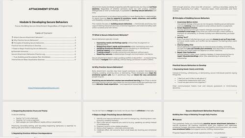 Attachment Healing Therapy Worksheets for Emotional Growth and Trust ...