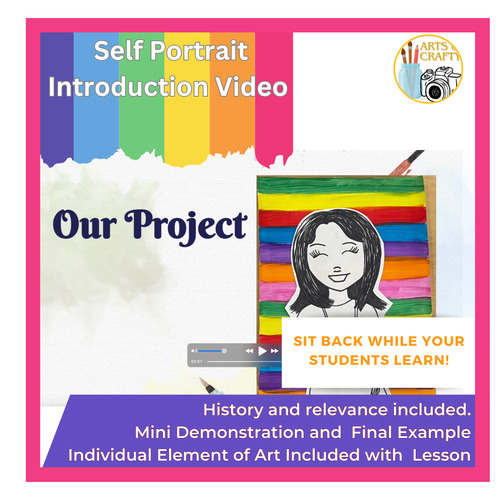 Layered Self-Portrait Lesson Introduction Video by Arts and Crafty