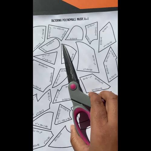 Factoring Polynomials Halloween Math Activity Puzzle (Trinomials a=1)