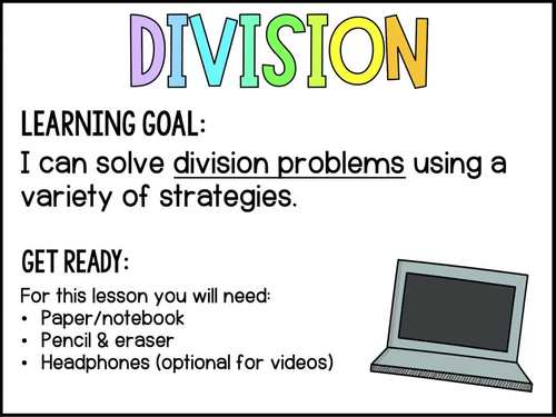 Division without Remainder Math Lesson & Practice Activity with Videos | Digital
