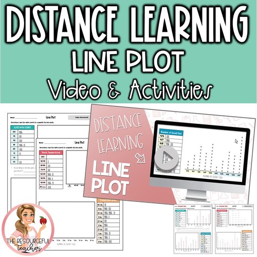 Preview of Line Plot Distance Learning Video & Student Practice Pages