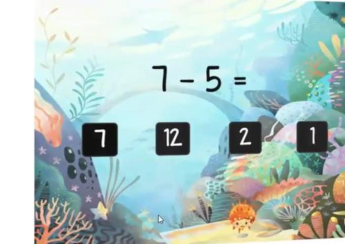 Subtraction BOOM 100 Cards Underwater Blowfish Scenes by Smart Teaching