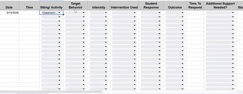 Behavior Data Tracking Sheets | Editable Google Sheets + Printable ...