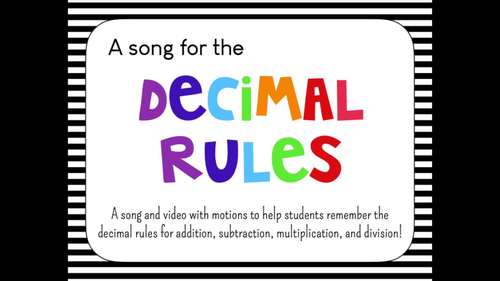 Preview of Decimal Rules Song