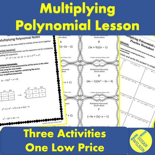 Multiplying Polynomials Lesson- Guided Notes, Group Answer Match ...