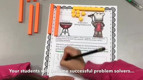 2nd Grade Math Word Problems for August CCSS 2.OA.1 | TPT