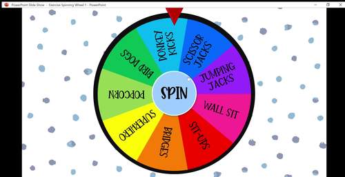 Interactive Spinning Wheel of Exercises Game Digital by A Pedi PT