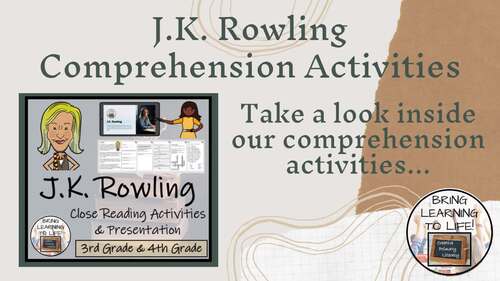 J.K. Rowling Close Reading Passage & Comprehension Activities | 3rd–4th ...