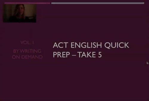 Preview of ACT ENGLISH Quick Prep PowerPoint & Video Lecture for Virtual Distance Learning