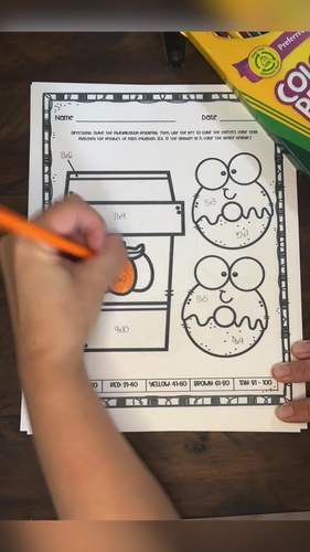 Multiplication Color by Number Fall Math Practice