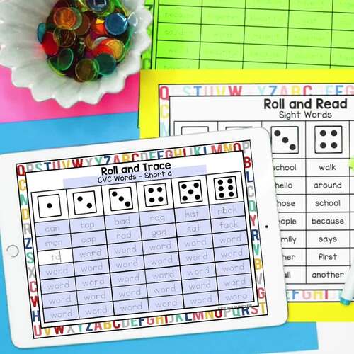Editable Roll and Read Game Template Review Activity TPT