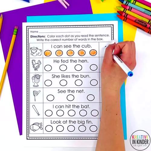 Counting Words Clip Cards Activity by Kreative in Kinder | TPT