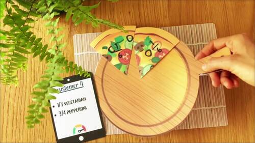 Pizza Fractions Kids Fun Game, Montessori Maths, Educational Indoor Games