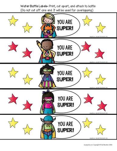 EDITABLE Superhero Water Bottle Labels SET 2 by Lead Joyfully - Gail Boulton