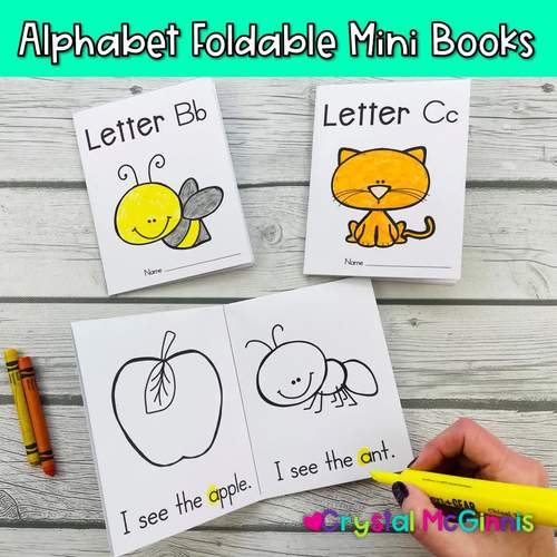 Alphabet Foldable Mini Sight Word Books (52 Books Read or Draw) | TpT
