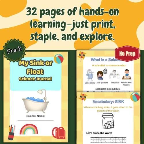 Sink or Float Science Activity | Pre-K Kindergarten Experiment Journal ...