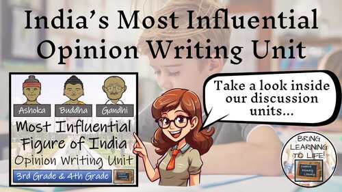 Most Influential Figure of India Opinion Writing Unit | 3rd–4th Grade