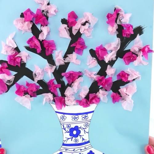 Cherry Blossom Art Project Japanese porcelain vase templates TPT