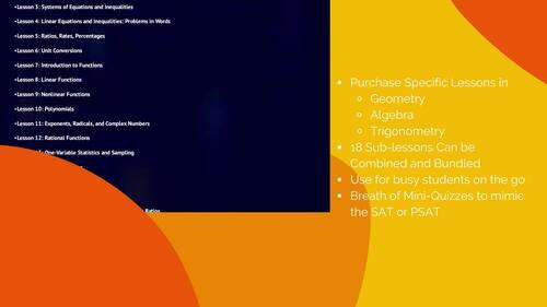 ALGEBRA SAT Math Test Prep BUNDLE | (80 problems, 80 answers, 12 Lessons)