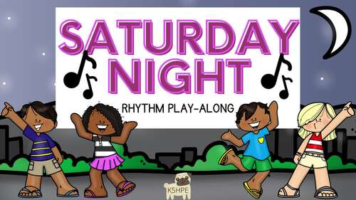 Preview of Saturday Night Rhythm Play Along, Music Flash Cards, Steady Beat Rhythms