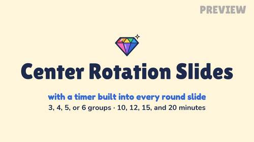 Center Rotation Slides with Timers | Editable Center Rotation Chart & Signs