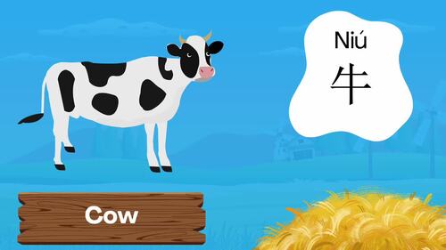 Farm Animals (农场动物) in Mandarin Chinese (pptx slides) by ChineseABC