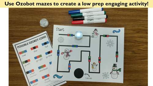 Ozobot Coding with Robots Elementary Coding Maze Robotics Makerspace Activity