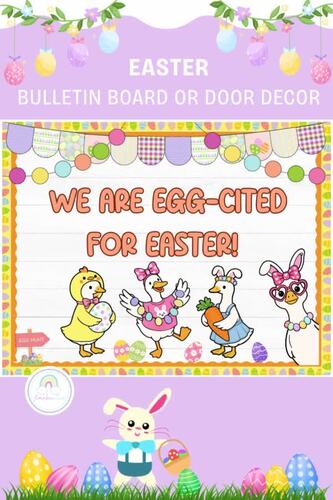 Silly Goose Easter Bulletin Board Door Decor March April Decorations