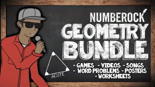 Preview of Fun Geometry Review  ★ Songs, Games, Worksheets, & Word Problems ★ Math Centers