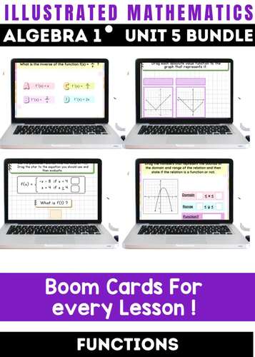 Functions Boom Card Bundle | Illustrative Math Algebra Unit 5 Activities