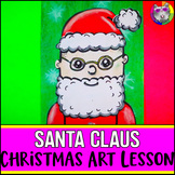Christmas Art Lesson, Santa Claus Art Project Activity for