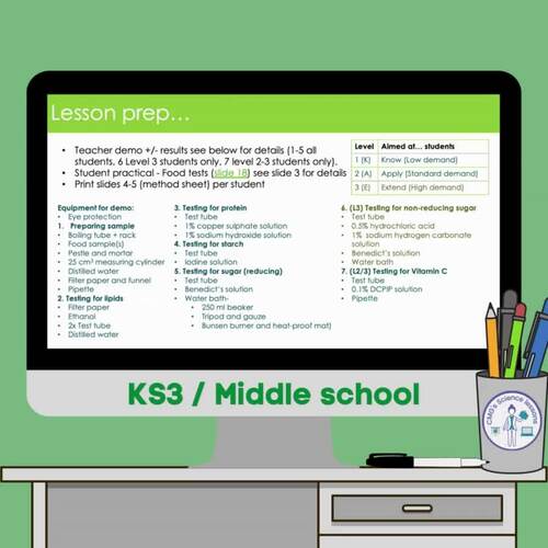 Food tests (KS3) by CMGs Science lessons TPT
