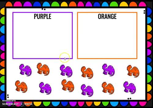 Color Sorting Dinosaurs Boom Cards™ Distance Learning by Creating 4 ESL