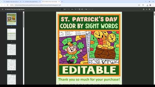 St. Patrick’s Day Sight Words Color by Code | March Literacy Center ...