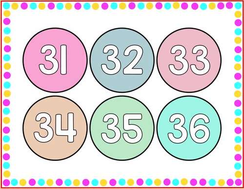 Printable Minimalist Number Tags, Number Labels, Number Spots, Number Tags