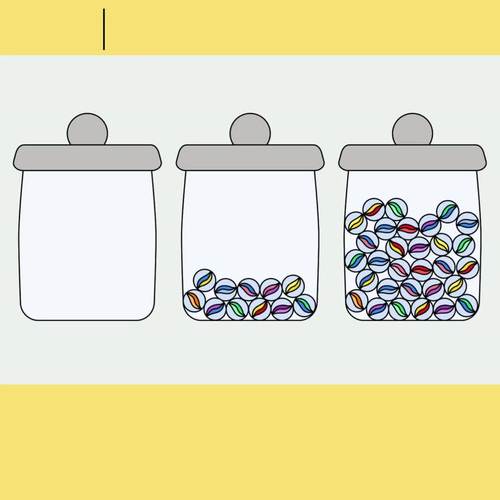 Counting Marbles in Jars (Plus Scales and Measuring Marbles) Clipart