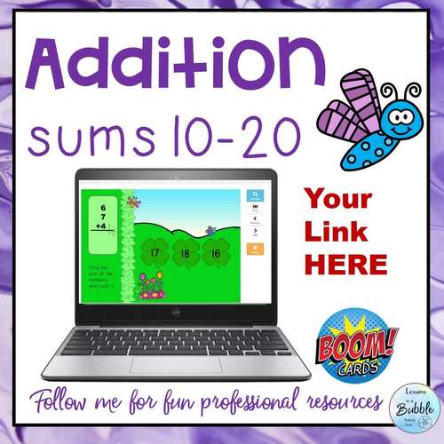 Addition Center March Digital Boom Cards Sums to 20 | TpT
