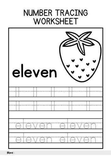 Numbers 11-20 Counting-Tracing-Coloring Worksheets Pre K/Kindergarten