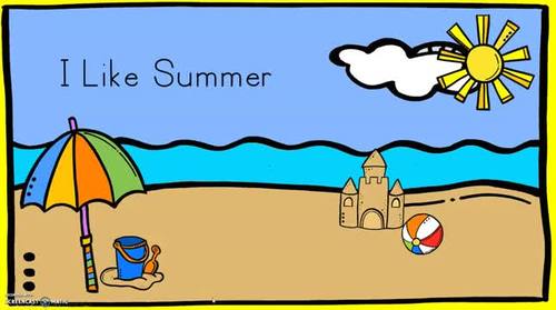 I Like Summer Beginning Reader Presentation &amp; Printable Book | TPT