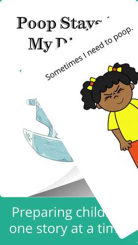 Poop Stays in My Diaper Social Story Kit - featuring a girl character