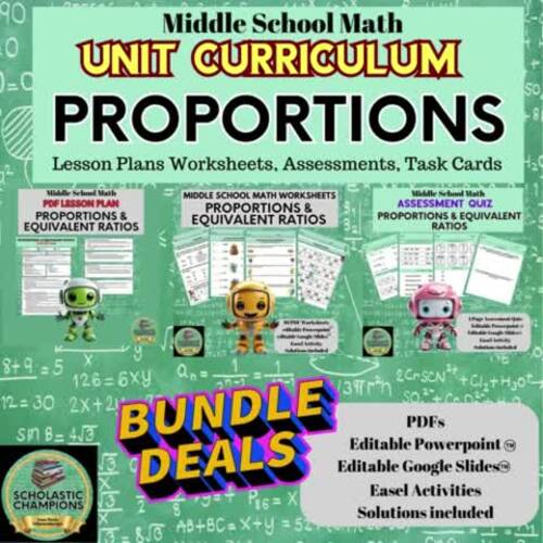 PROPORTIONS & EQUIVALENT RATIOS - Middle School Math BUNDLE of Resources