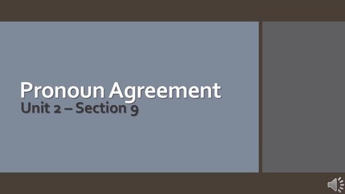 Preview of Lesson 2-9 (Pronoun Agreement) - Video Lesson