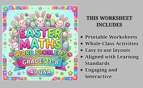 Easter Math Word Problems | 40 Multi-Step Problems | Grades 3–6 | No Prep