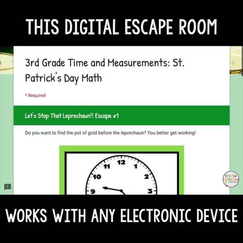 Math Digital Escape Room St. Patrick's Day 5th Grade | Distance Learning
